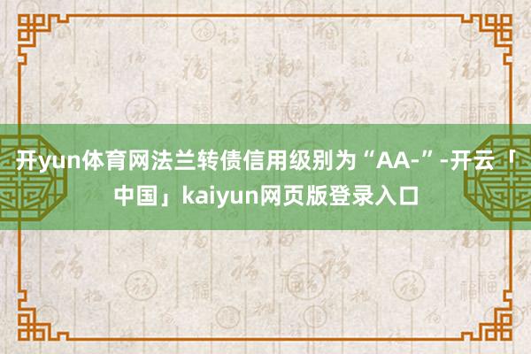 开yun体育网法兰转债信用级别为“AA-”-开云「中国」kaiyun网页版登录入口