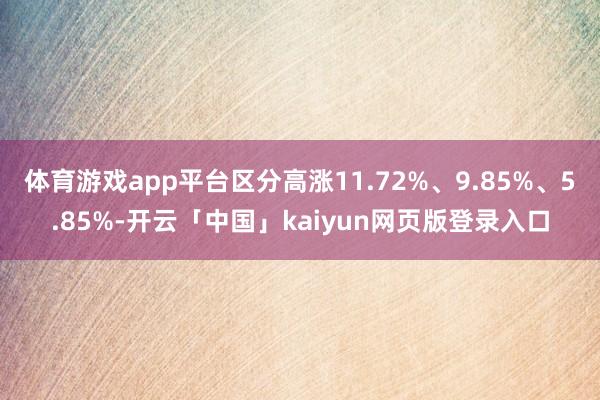 体育游戏app平台区分高涨11.72%、9.85%、5.85%-开云「中国」kaiyun网页版登录入口
