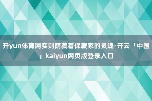 开yun体育网实则荫藏着保藏家的灵魂-开云「中国」kaiyun网页版登录入口