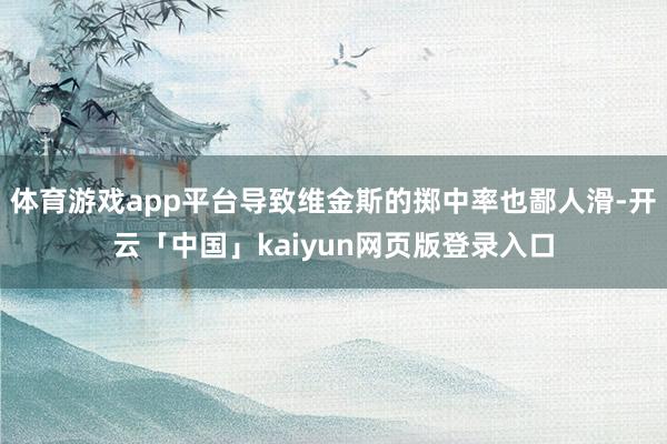 体育游戏app平台导致维金斯的掷中率也鄙人滑-开云「中国」kaiyun网页版登录入口