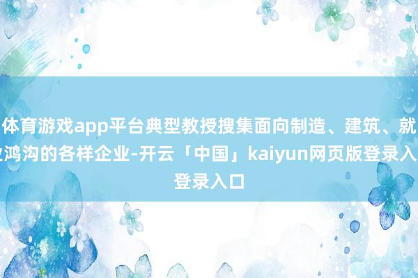 体育游戏app平台典型教授搜集面向制造、建筑、就业鸿沟的各样企业-开云「中国」kaiyun网页版登录入口