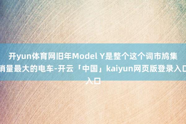 开yun体育网旧年Model Y是整个这个词市鸠集销量最大的电车-开云「中国」kaiyun网页版登录入口