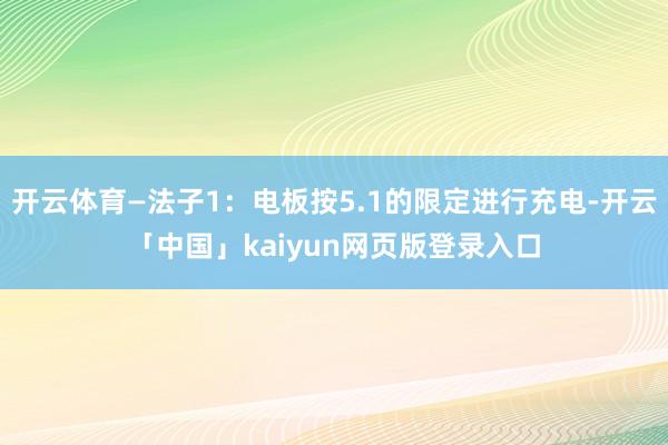 开云体育—法子1：电板按5.1的限定进行充电-开云「中国」kaiyun网页版登录入口
