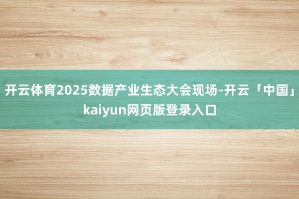 开云体育2025数据产业生态大会现场-开云「中国」kaiyun网页版登录入口