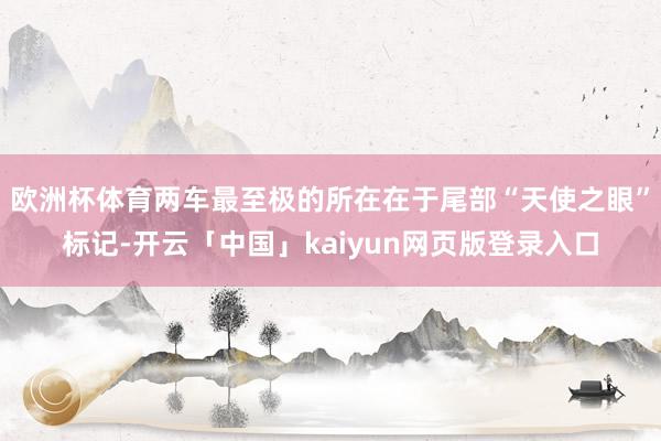 欧洲杯体育两车最至极的所在在于尾部“天使之眼”标记-开云「中国」kaiyun网页版登录入口