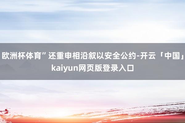 欧洲杯体育”还重申相沿叙以安全公约-开云「中国」kaiyun网页版登录入口