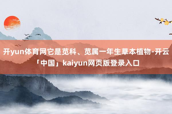 开yun体育网它是苋科、苋属一年生草本植物-开云「中国」kaiyun网页版登录入口