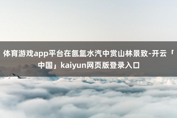 体育游戏app平台在氤氲水汽中赏山林景致-开云「中国」kaiyun网页版登录入口