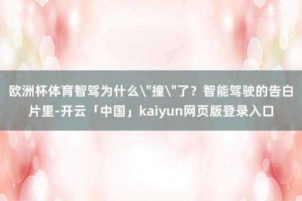 欧洲杯体育智驾为什么
