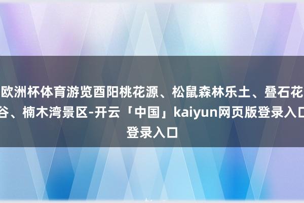 欧洲杯体育游览酉阳桃花源、松鼠森林乐土、叠石花谷、楠木湾景区-开云「中国」kaiyun网页版登录入口