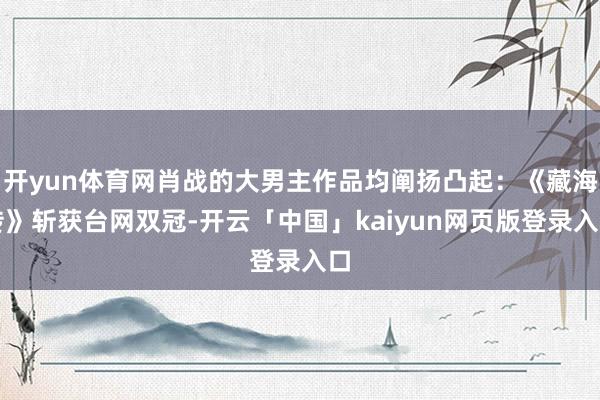开yun体育网肖战的大男主作品均阐扬凸起：《藏海传》斩获台网双冠-开云「中国」kaiyun网页版登录入口