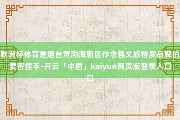 欧洲杯体育是烟台黄渤海新区作念强文旅特质品牌的要害捏手-开云「中国」kaiyun网页版登录入口