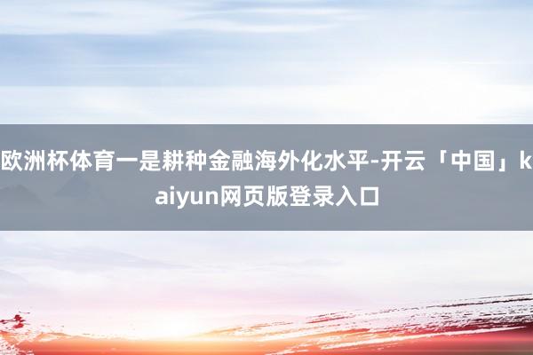 欧洲杯体育一是耕种金融海外化水平-开云「中国」kaiyun网页版登录入口
