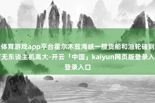 体育游戏app平台霍尔木兹海峡一艘货船和油轮碰到了无东谈主机高大-开云「中国」kaiyun网页版登录入口