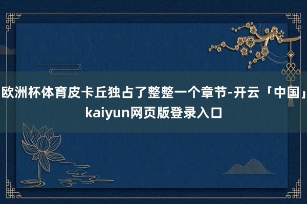 欧洲杯体育皮卡丘独占了整整一个章节-开云「中国」kaiyun网页版登录入口