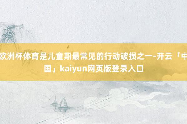 欧洲杯体育是儿童期最常见的行动破损之一-开云「中国」kaiyun网页版登录入口