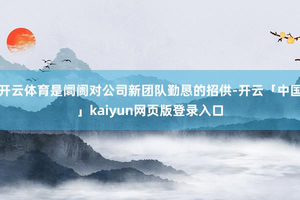 开云体育是阛阓对公司新团队勤恳的招供-开云「中国」kaiyun网页版登录入口