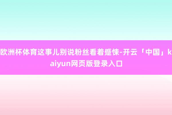 欧洲杯体育这事儿别说粉丝看着蹙悚-开云「中国」kaiyun网页版登录入口
