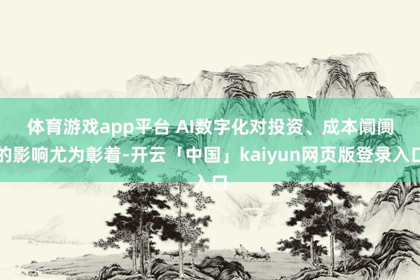 体育游戏app平台　　 AI数字化对投资、成本阛阓的影响尤为彰着-开云「中国」kaiyun网页版登录入口