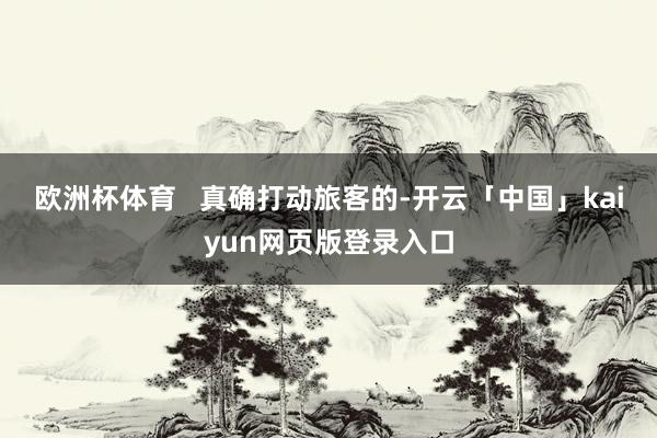 欧洲杯体育   　　真确打动旅客的-开云「中国」kaiyun网页版登录入口