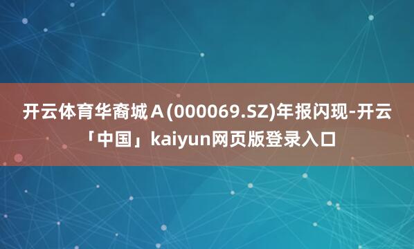 开云体育华裔城Ａ(000069.SZ)年报闪现-开云「中国」kaiyun网页版登录入口