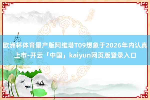 欧洲杯体育量产版阿维塔T09想象于2026年内认真上市-开云「中国」kaiyun网页版登录入口